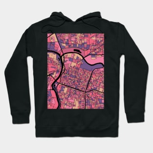 Sacramento Map Pattern in Purple & Pink Hoodie